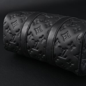 Louis Vuitton Keepall Bandoulière 50 – Monogram Shadow Black Leather - Image 8