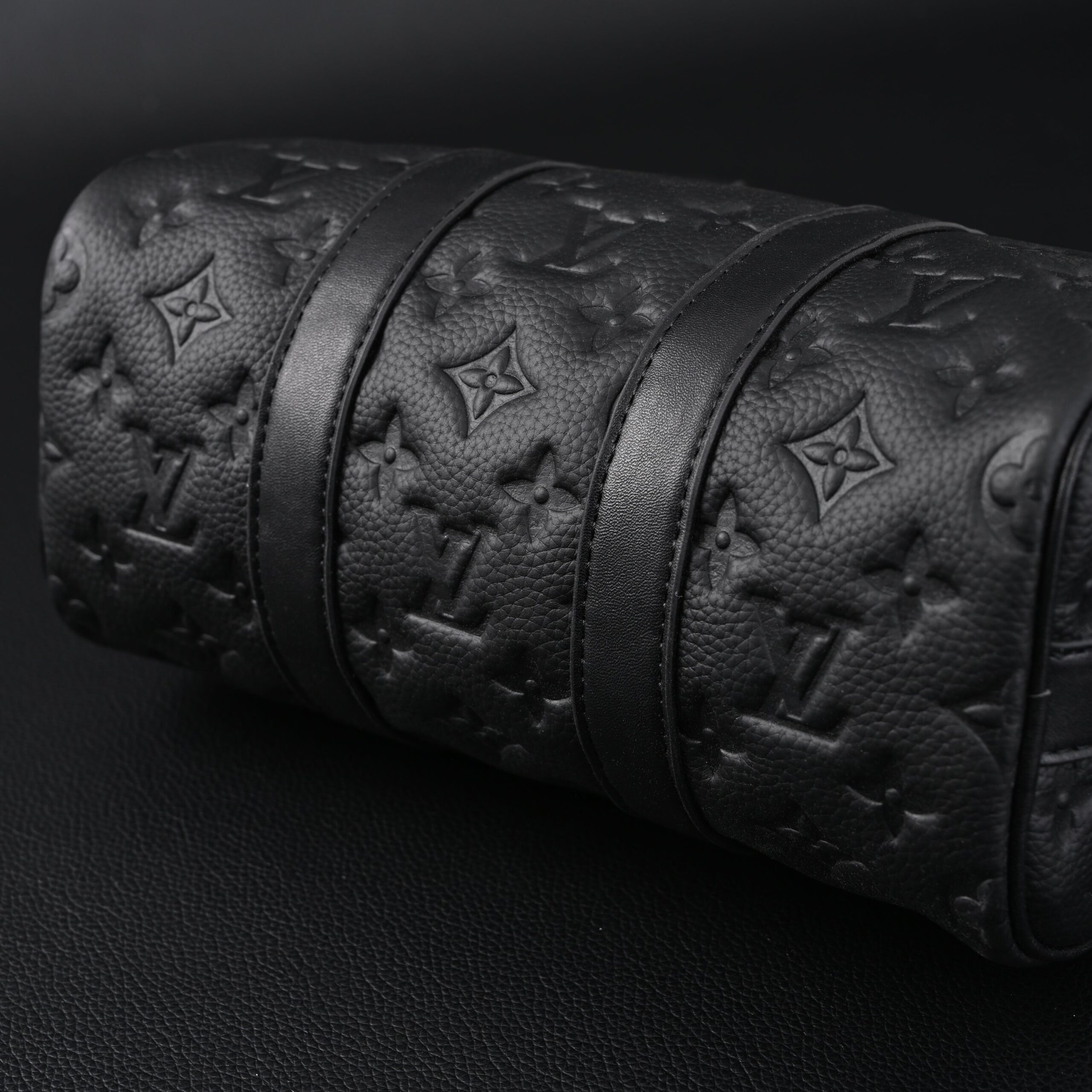 Louis Vuitton Keepall Bandoulière 50 – Monogram Shadow Black Leather - Image 8