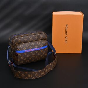Louis Vuitton Trio Messenger Bag – Monogram Canvas with Blue Strap