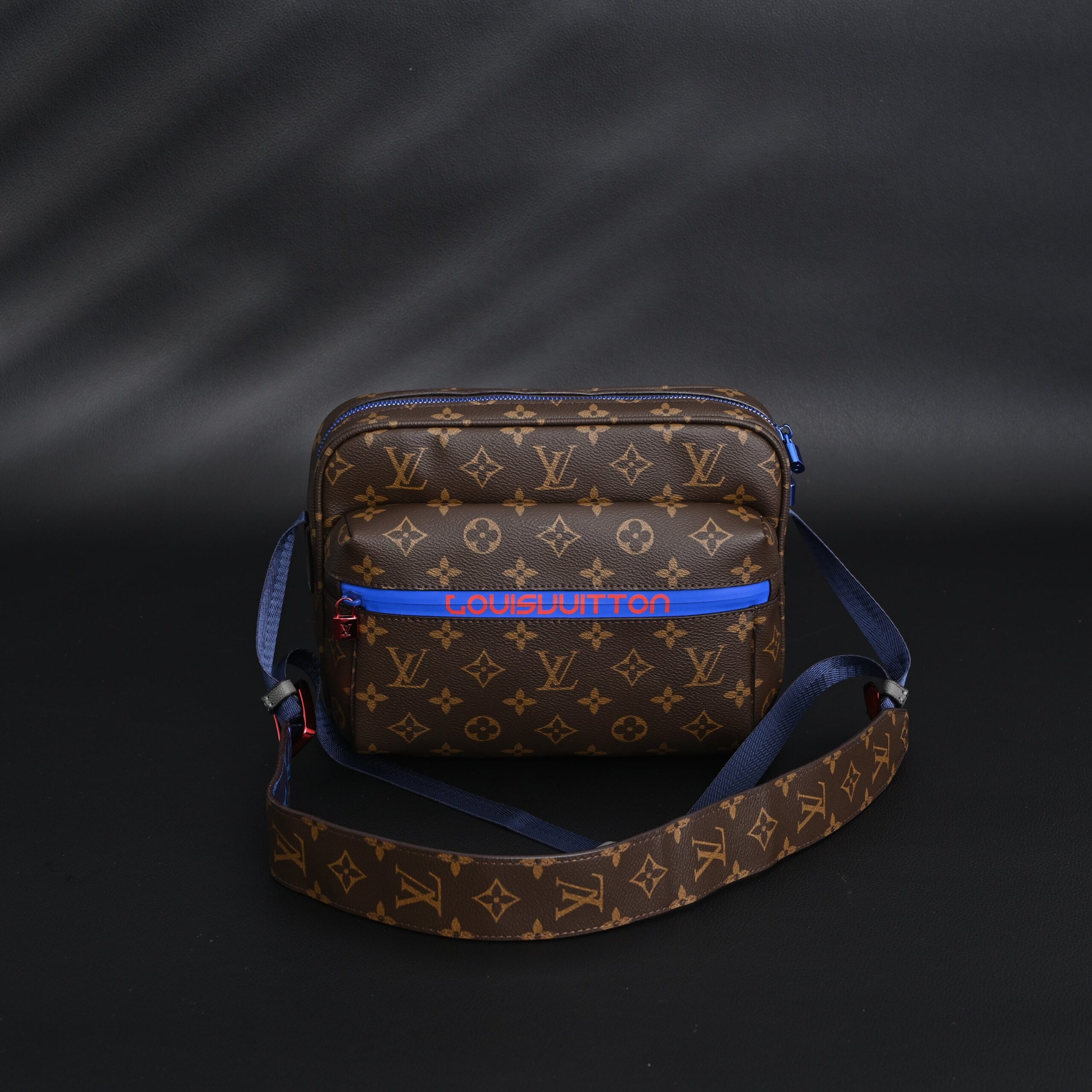 Louis Vuitton Trio Messenger Bag – Monogram Canvas with Blue Strap - Image 3