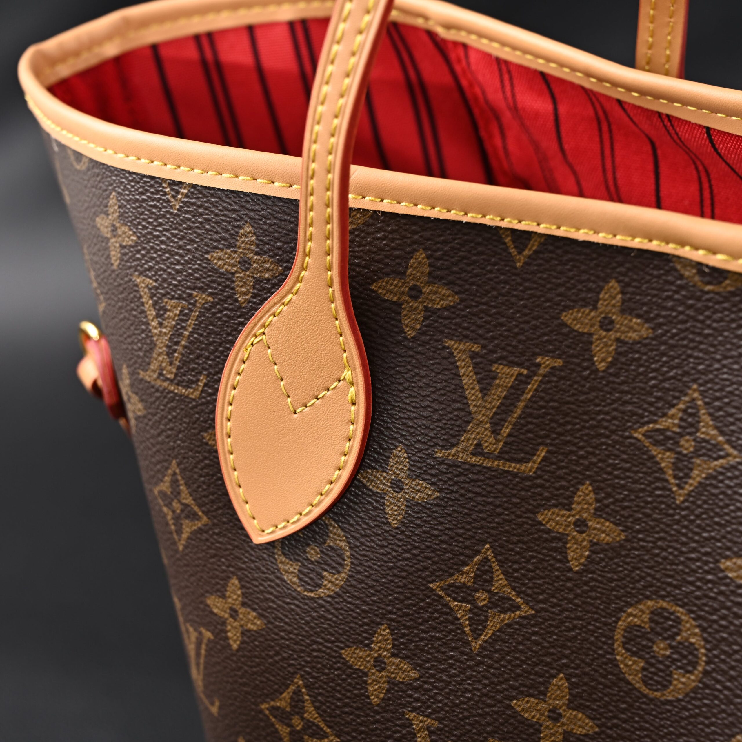 Louis Vuitton Neverfull MM Tote Bag – Monogram Canvas with Red Interior - Image 10