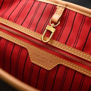 Louis Vuitton Neverfull MM Tote Bag – Monogram Canvas with Red Interior - Image 15