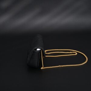 Gucci GG Marmont Matelassé Mini Shoulder Bag – Black Leather with Gold Chain - Image 4