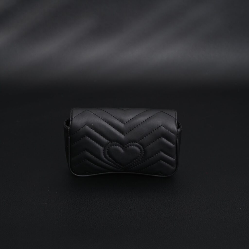 Gucci GG Marmont Matelassé Mini Shoulder Bag – Black Leather with Gold Chain