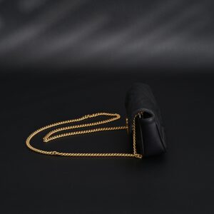 Gucci GG Marmont Matelassé Mini Shoulder Bag – Black Leather with Gold Chain - Image 6