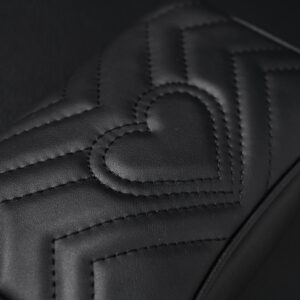 Gucci GG Marmont Matelassé Mini Shoulder Bag – Black Leather with Gold Chain - Image 11