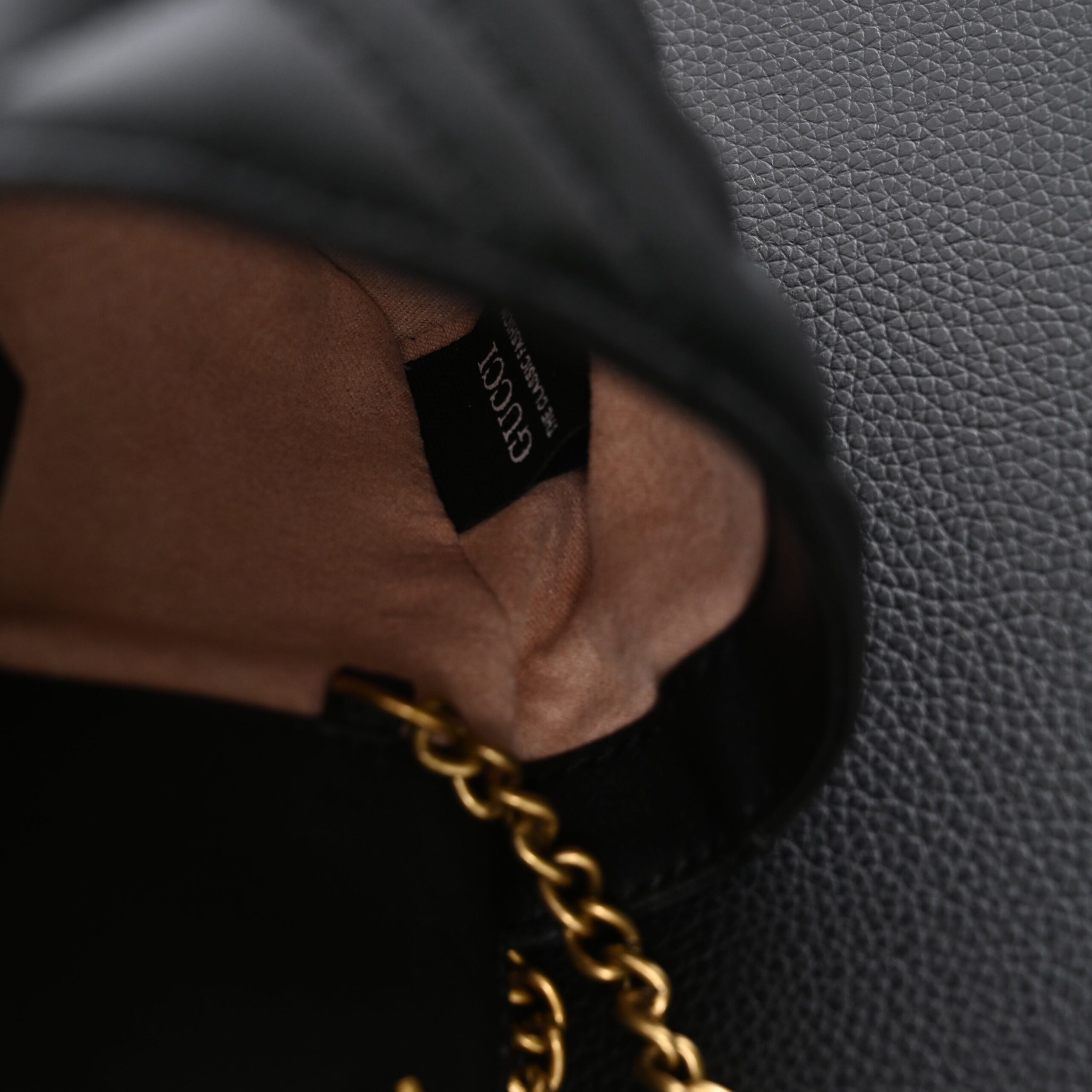 Gucci GG Marmont Matelassé Mini Shoulder Bag – Black Leather with Gold Chain - Image 18
