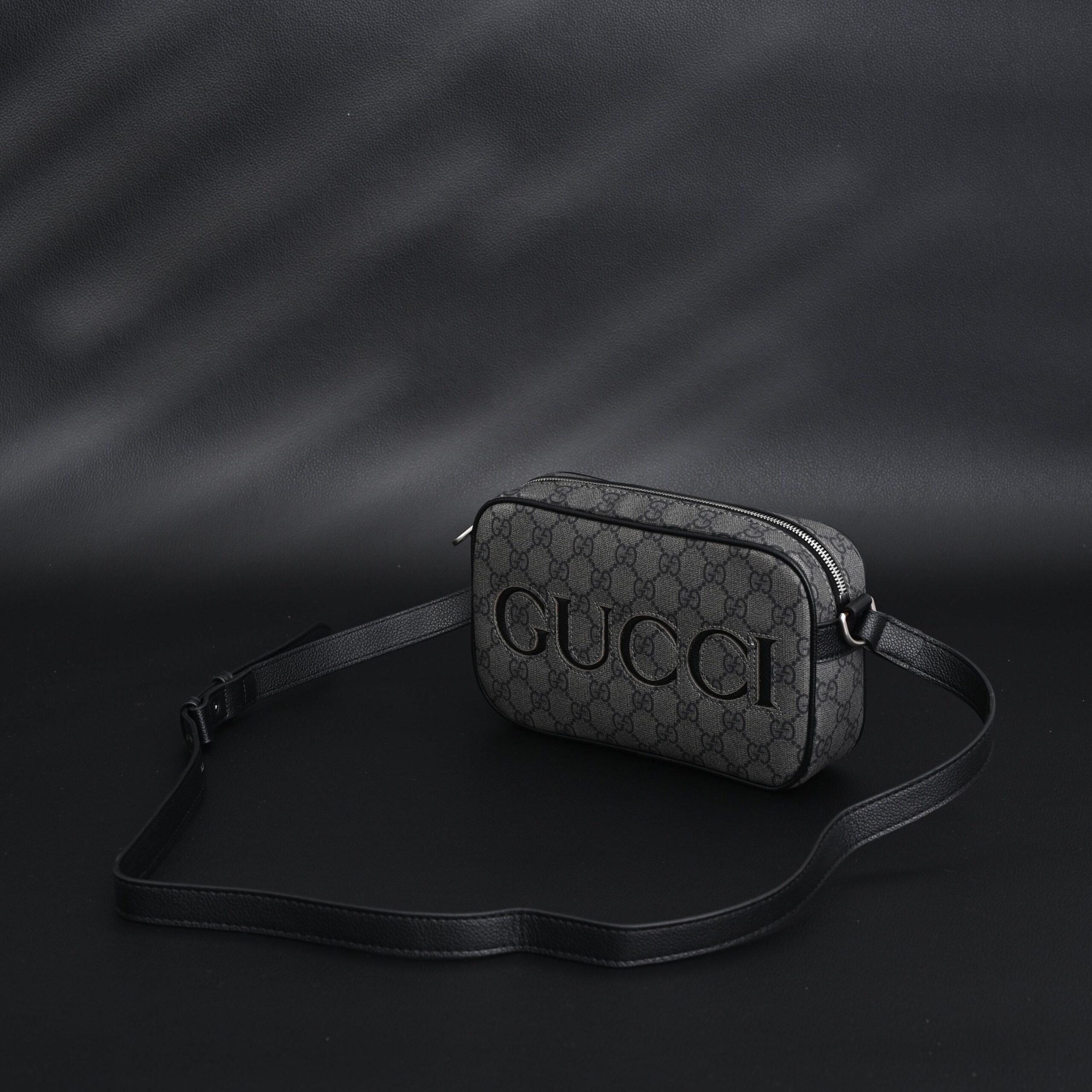 Gucci Ophidia GG Supreme Belt Bag – Black/Grey Monogram - Image 6