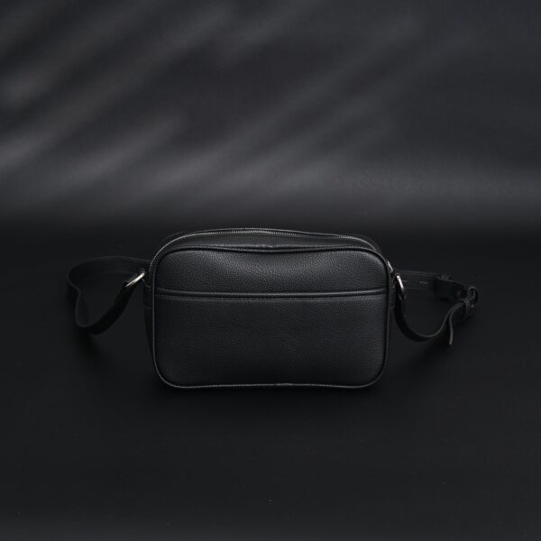 Gucci Black Leather Embossed Logo Belt Bag