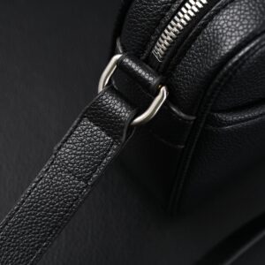 Gucci Black Leather Embossed Logo Belt Bag - Image 13