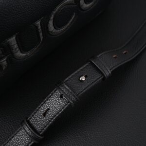 Gucci Black Leather Embossed Logo Belt Bag - Image 15