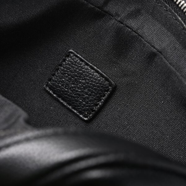 Gucci Black Leather Embossed Logo Belt Bag