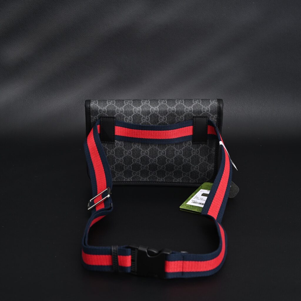 Gucci Ophidia GG Supreme Belt Bag – Black/Grey with Web Strap