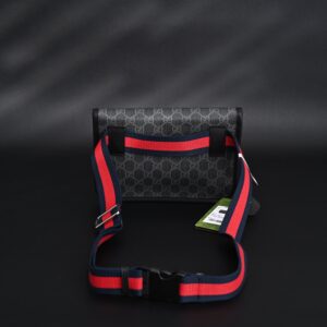 Gucci Ophidia GG Supreme Belt Bag – Black/Grey with Web Strap - Image 5