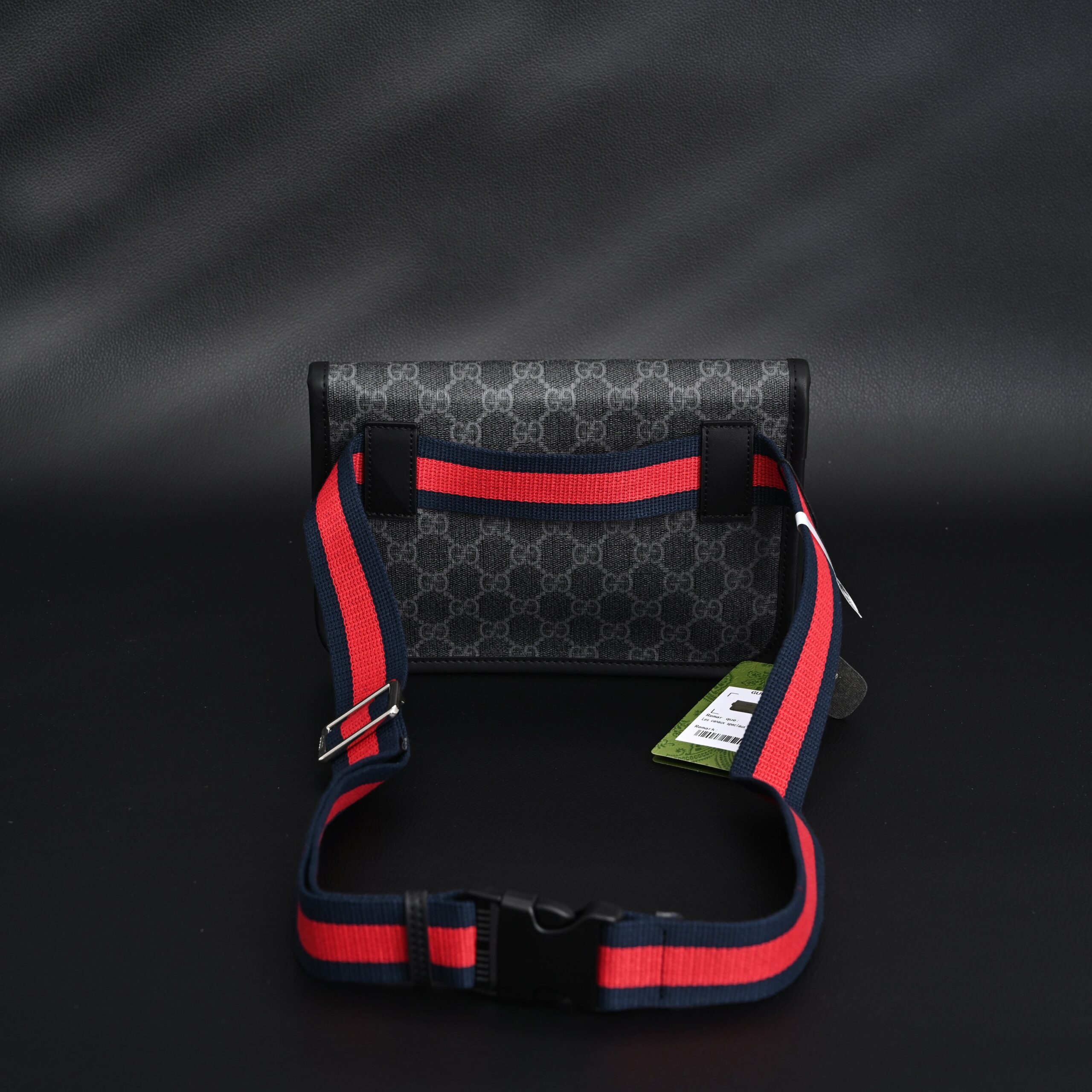 Gucci Ophidia GG Supreme Belt Bag – Black/Grey with Web Strap - Image 5
