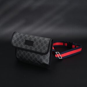 Gucci Ophidia GG Supreme Belt Bag – Black/Grey with Web Strap - Image 7