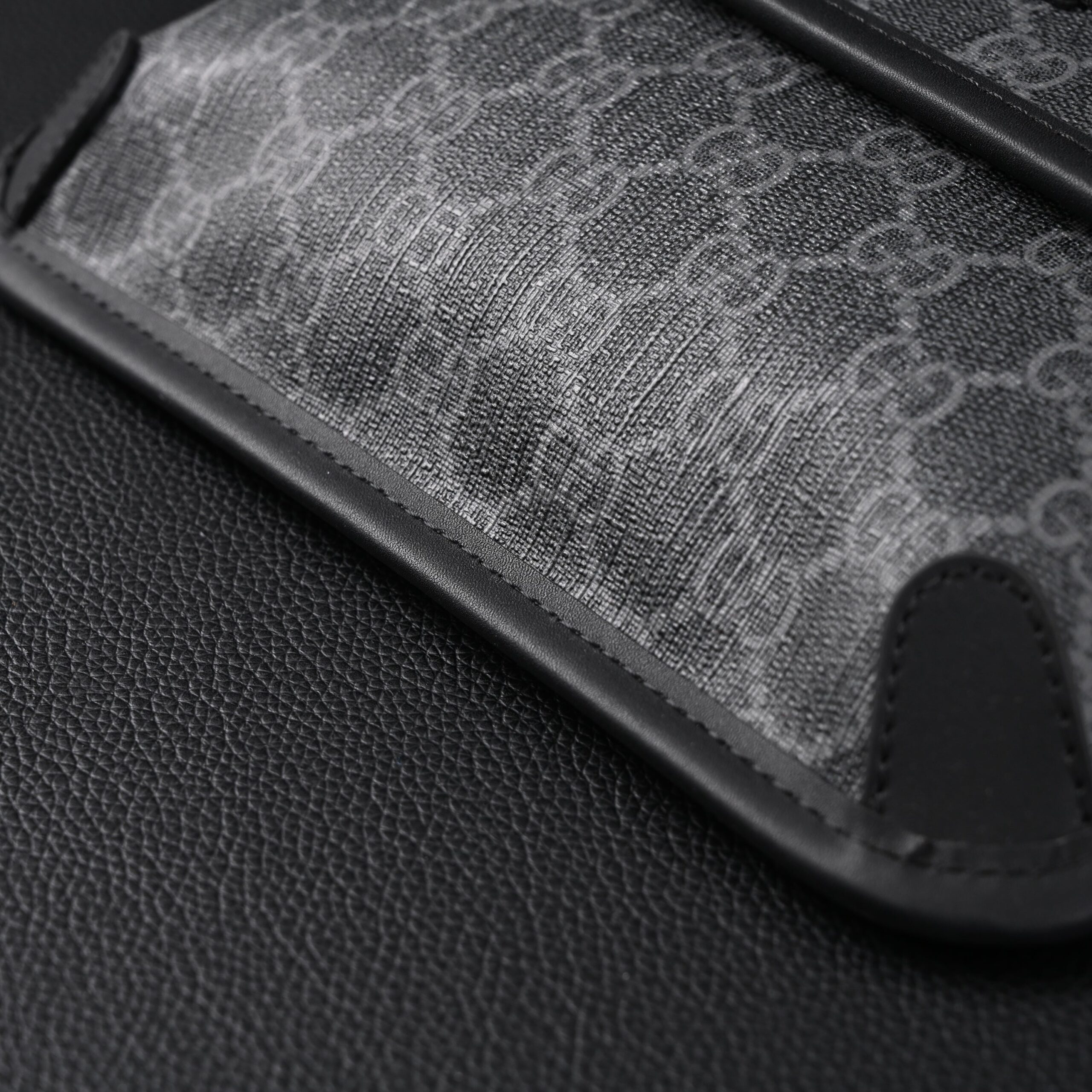 Gucci Ophidia GG Supreme Belt Bag – Black/Grey with Web Strap - Image 8