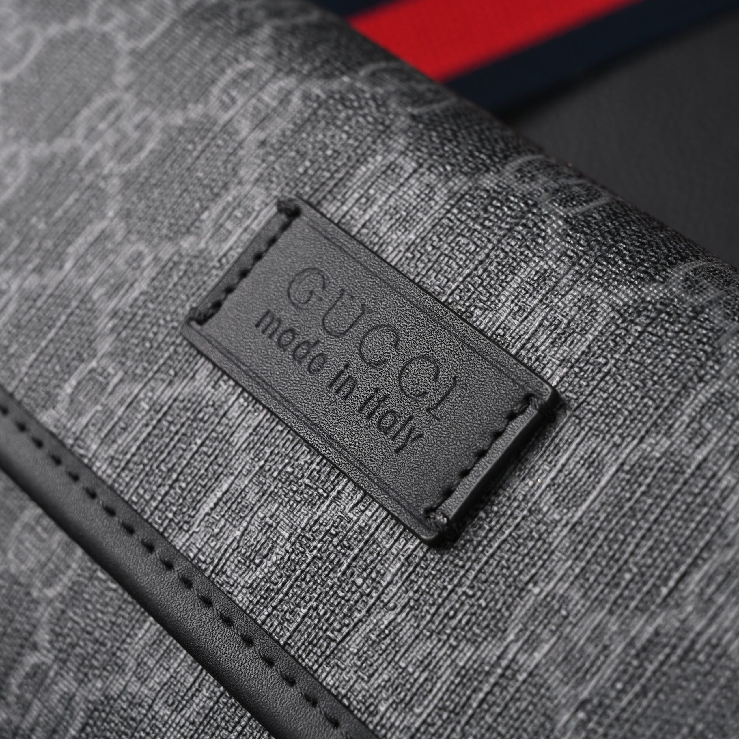 Gucci Ophidia GG Supreme Belt Bag – Black/Grey with Web Strap - Image 9