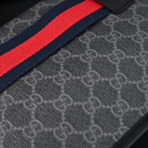 Gucci Ophidia GG Supreme Belt Bag – Black/Grey with Web Strap - Image 10