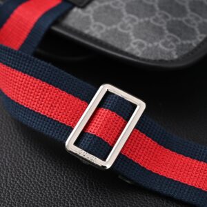 Gucci Ophidia GG Supreme Belt Bag – Black/Grey with Web Strap - Image 12