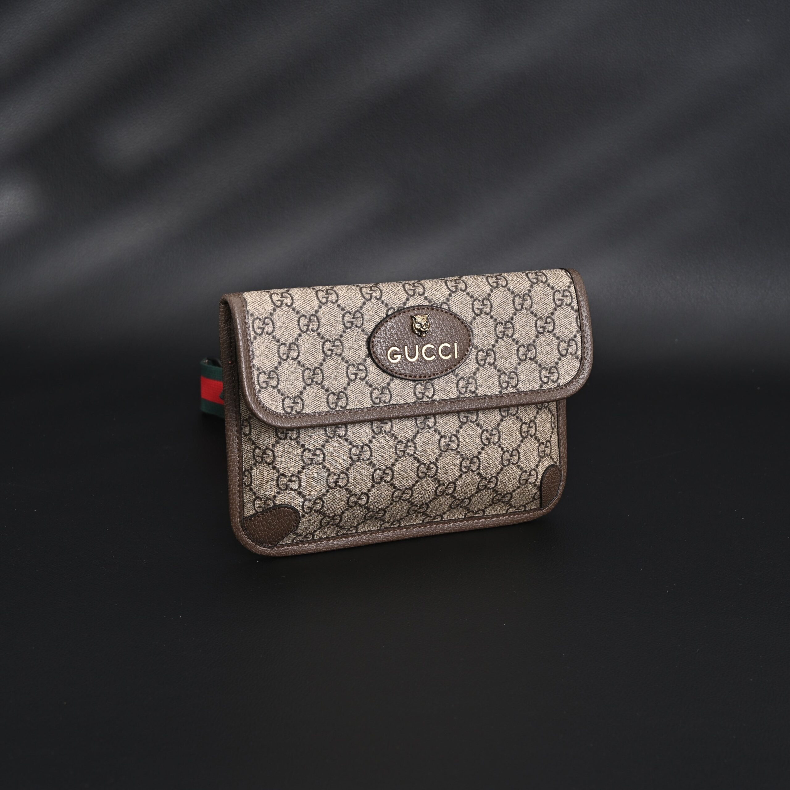 Gucci Ophidia GG Supreme Mini Belt Bag – Beige/Ebony with Web Stripe - Image 2
