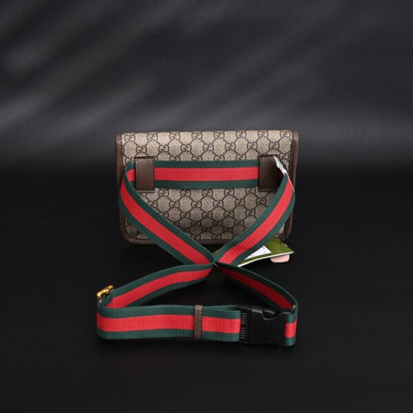 Gucci Ophidia GG Supreme Mini Belt Bag – Beige/Ebony with Web Stripe