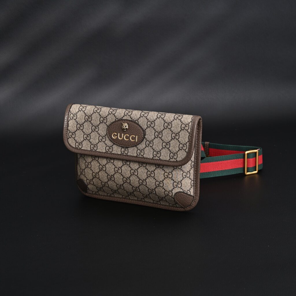 Gucci Ophidia GG Supreme Mini Belt Bag – Beige/Ebony with Web Stripe