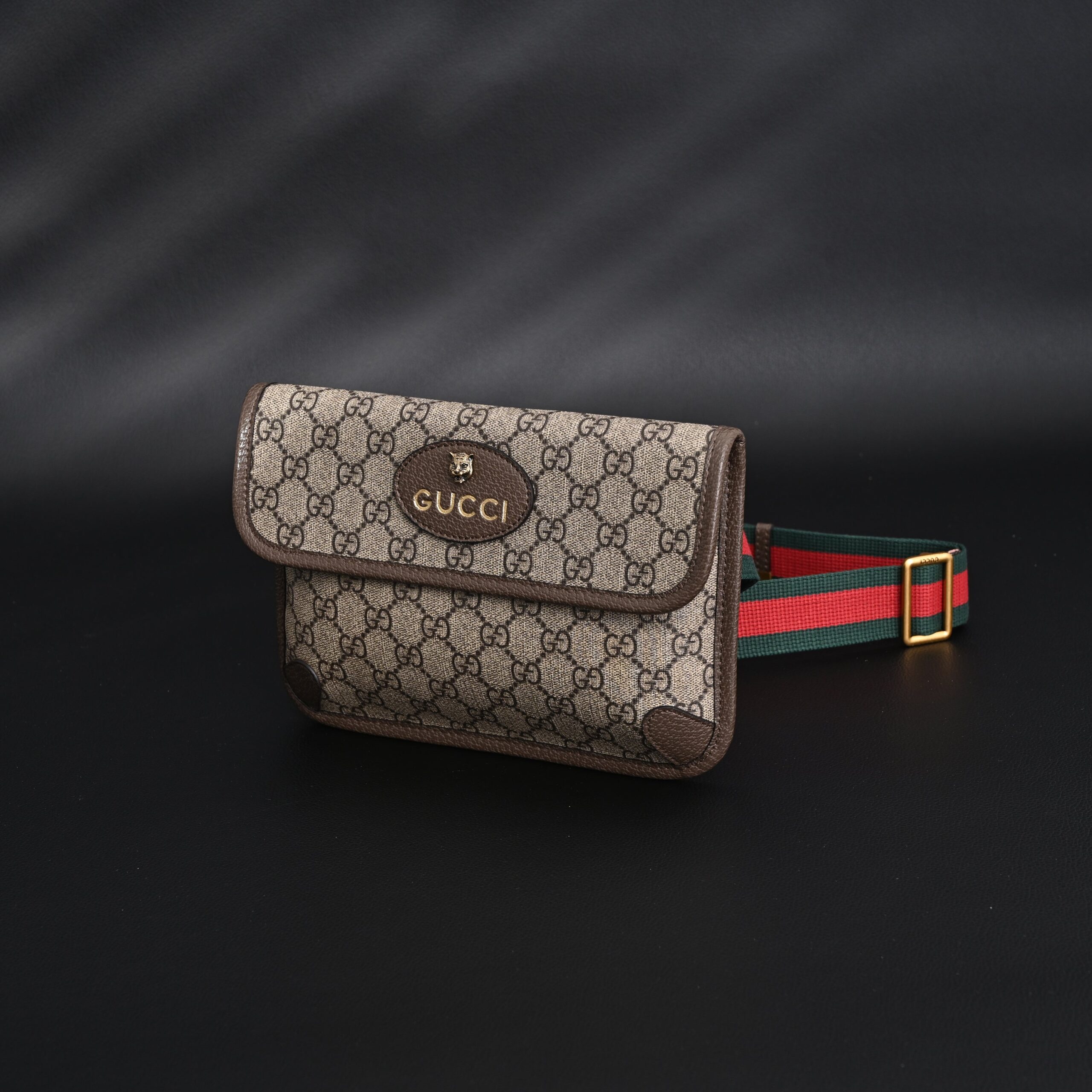Gucci Ophidia GG Supreme Mini Belt Bag – Beige/Ebony with Web Stripe - Image 7