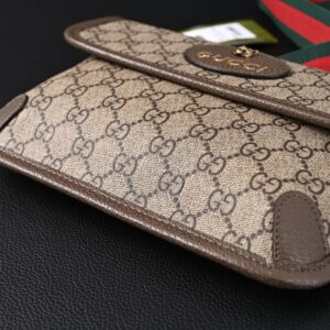 Gucci Ophidia GG Supreme Mini Belt Bag – Beige/Ebony with Web Stripe - Image 8