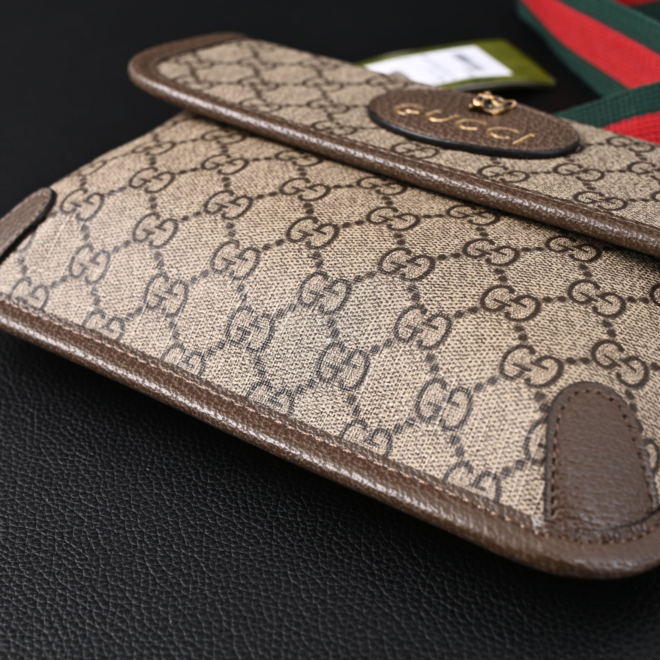 Gucci Ophidia GG Supreme Mini Belt Bag – Beige/Ebony with Web Stripe - Image 8