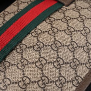 Gucci Ophidia GG Supreme Mini Belt Bag – Beige/Ebony with Web Stripe - Image 12