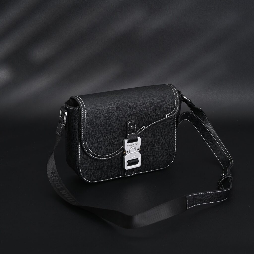 Dior Saddle Crossbody Bag – Black Grained Calfskin with Silver-Tone Hardware