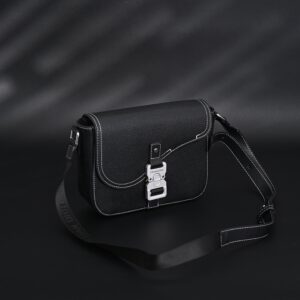 Dior Saddle Crossbody Bag – Black Grained Calfskin with Silver-Tone Hardware - Image 2