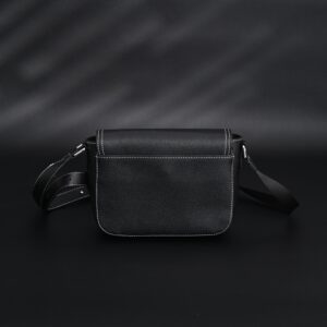 Dior Saddle Crossbody Bag – Black Grained Calfskin with Silver-Tone Hardware - Image 5