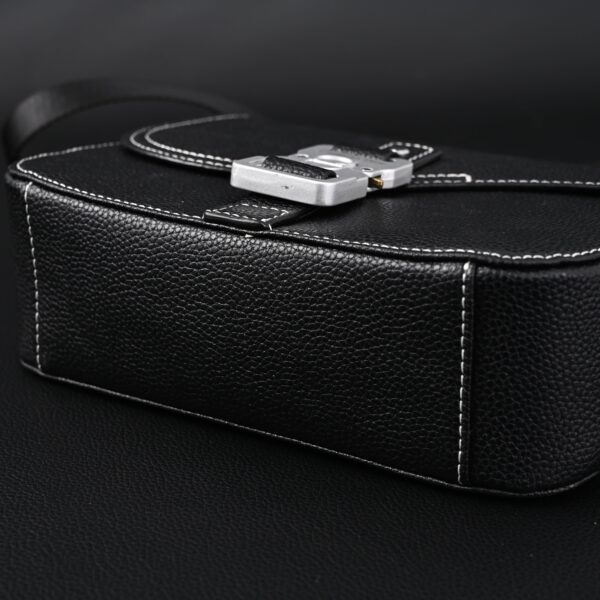 Dior Saddle Crossbody Bag – Black Grained Calfskin with Silver-Tone Hardware