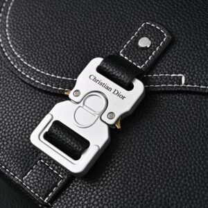 Dior Saddle Crossbody Bag – Black Grained Calfskin with Silver-Tone Hardware - Image 9