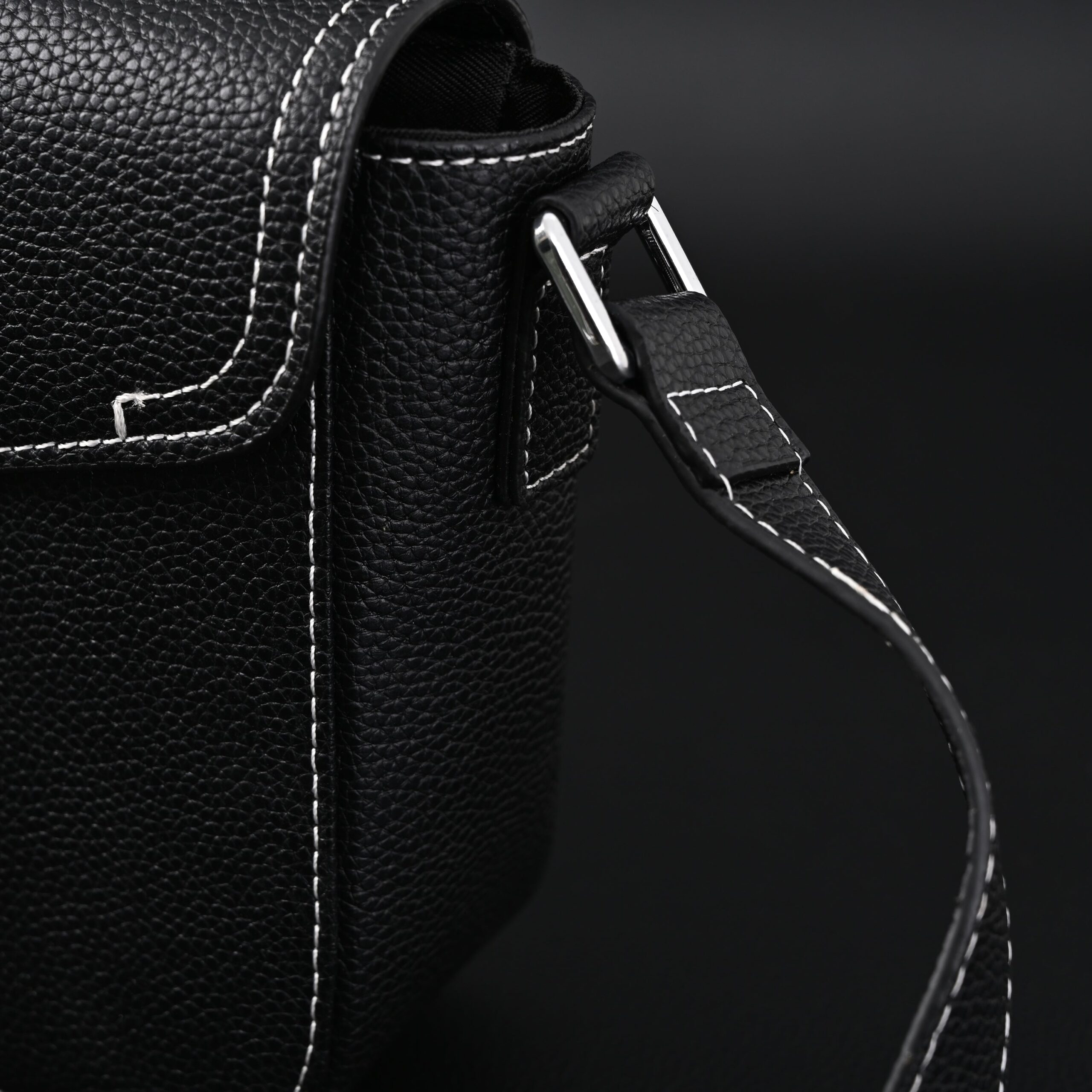 Dior Saddle Crossbody Bag – Black Grained Calfskin with Silver-Tone Hardware - Image 10