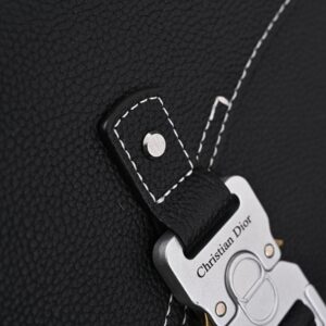 Dior Saddle Crossbody Bag – Black Grained Calfskin with Silver-Tone Hardware - Image 11