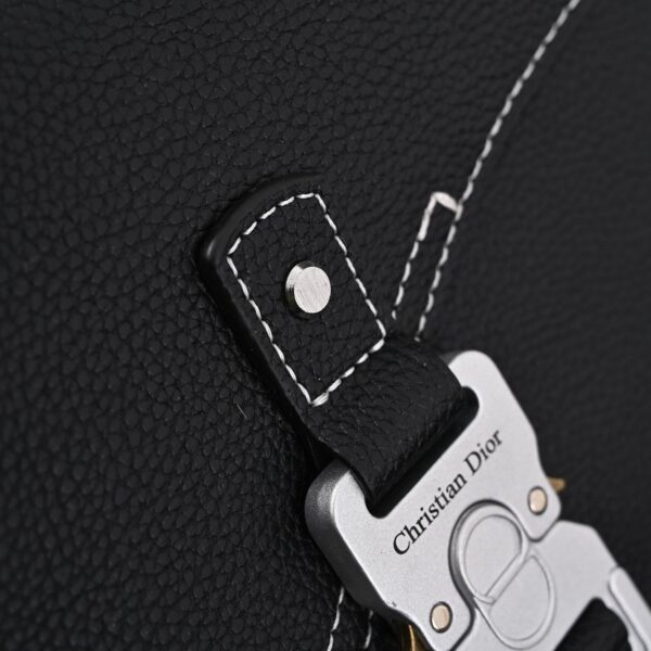 Dior Saddle Crossbody Bag – Black Grained Calfskin with Silver-Tone Hardware