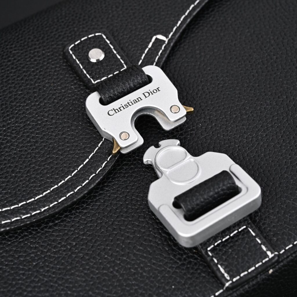 Dior Saddle Crossbody Bag – Black Grained Calfskin with Silver-Tone Hardware