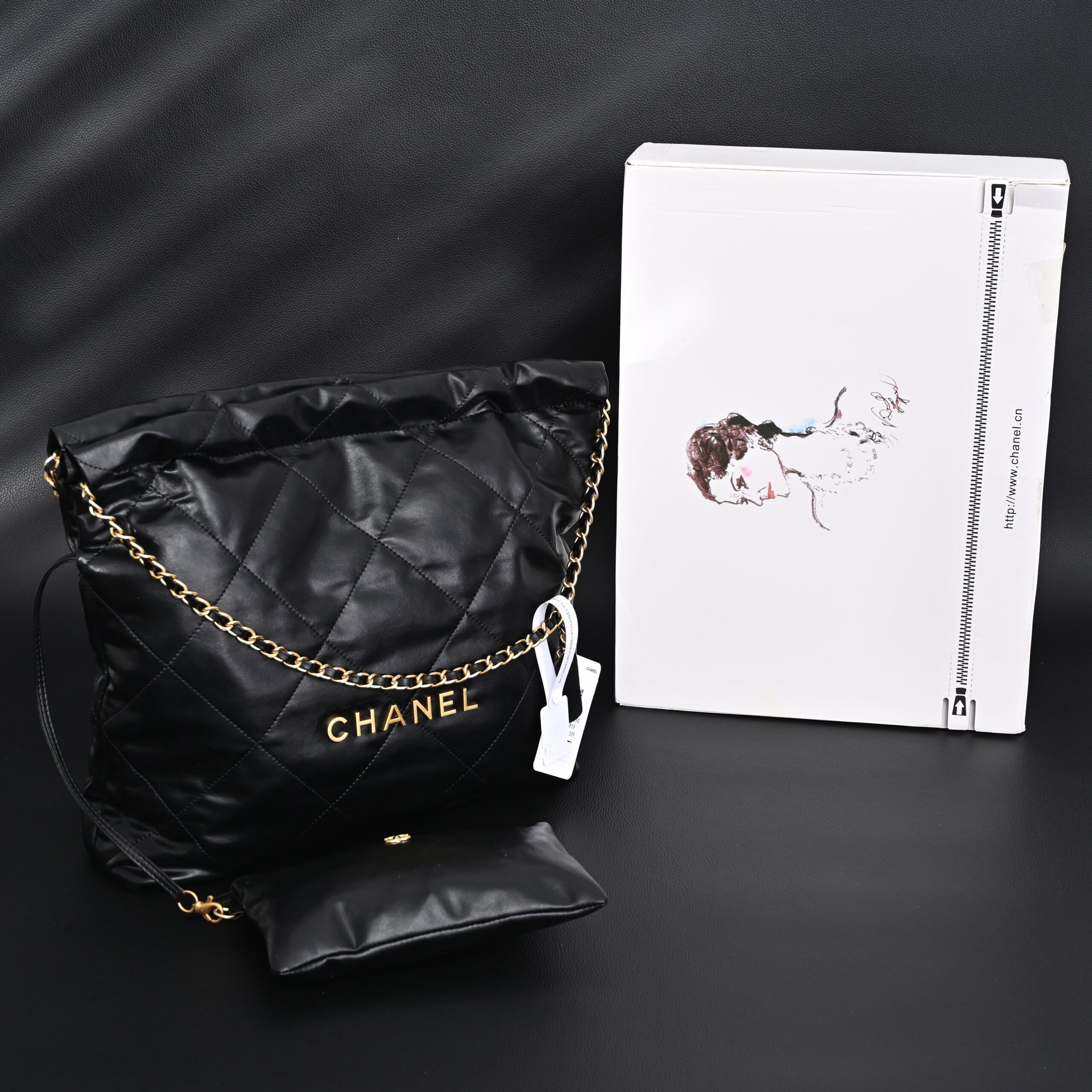 Chanel 19 Flap Bag – Black Quilted Lambskin with Gold & Ruthenium Hardware - Image 1