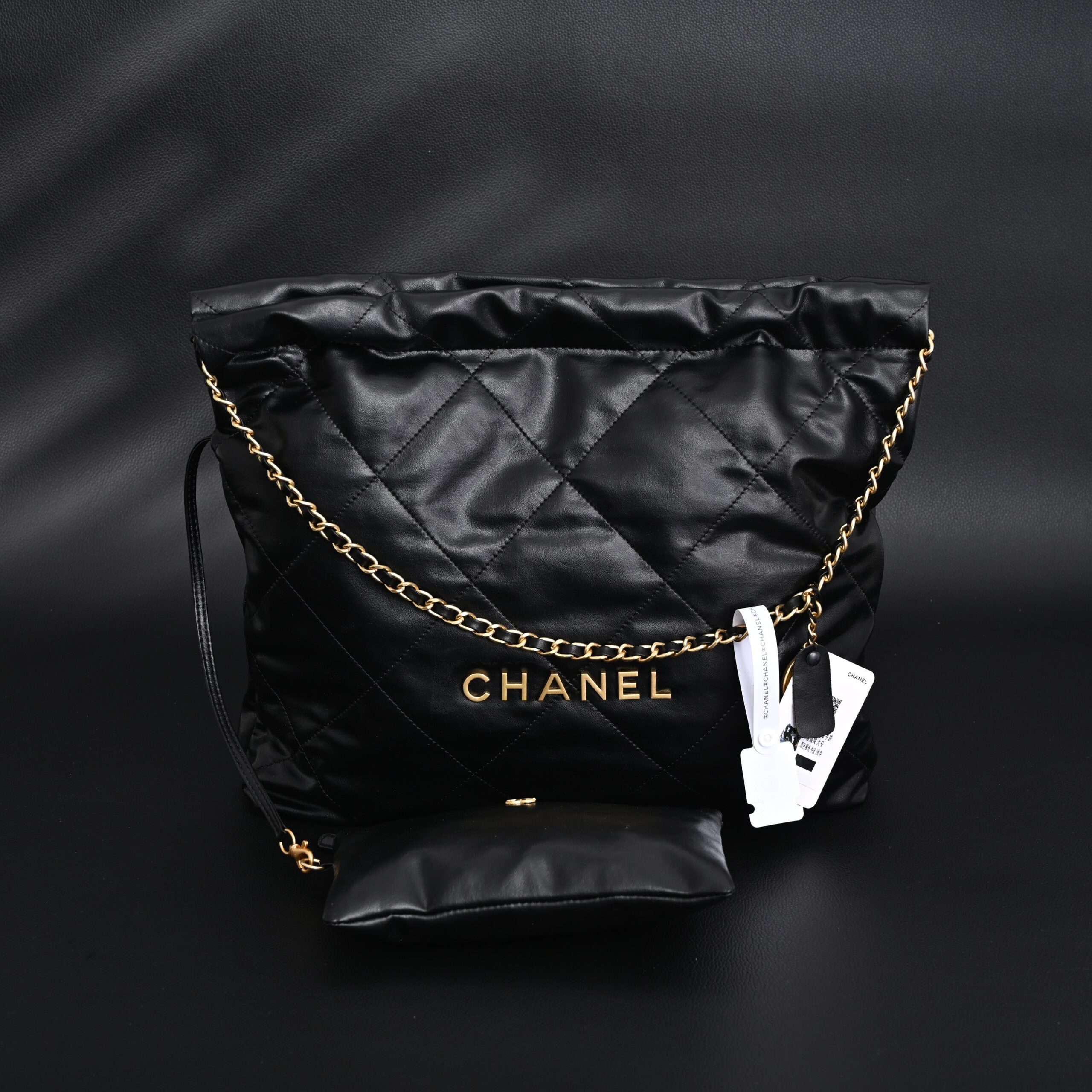 Chanel 19 Flap Bag – Black Quilted Lambskin with Gold & Ruthenium Hardware - Image 3