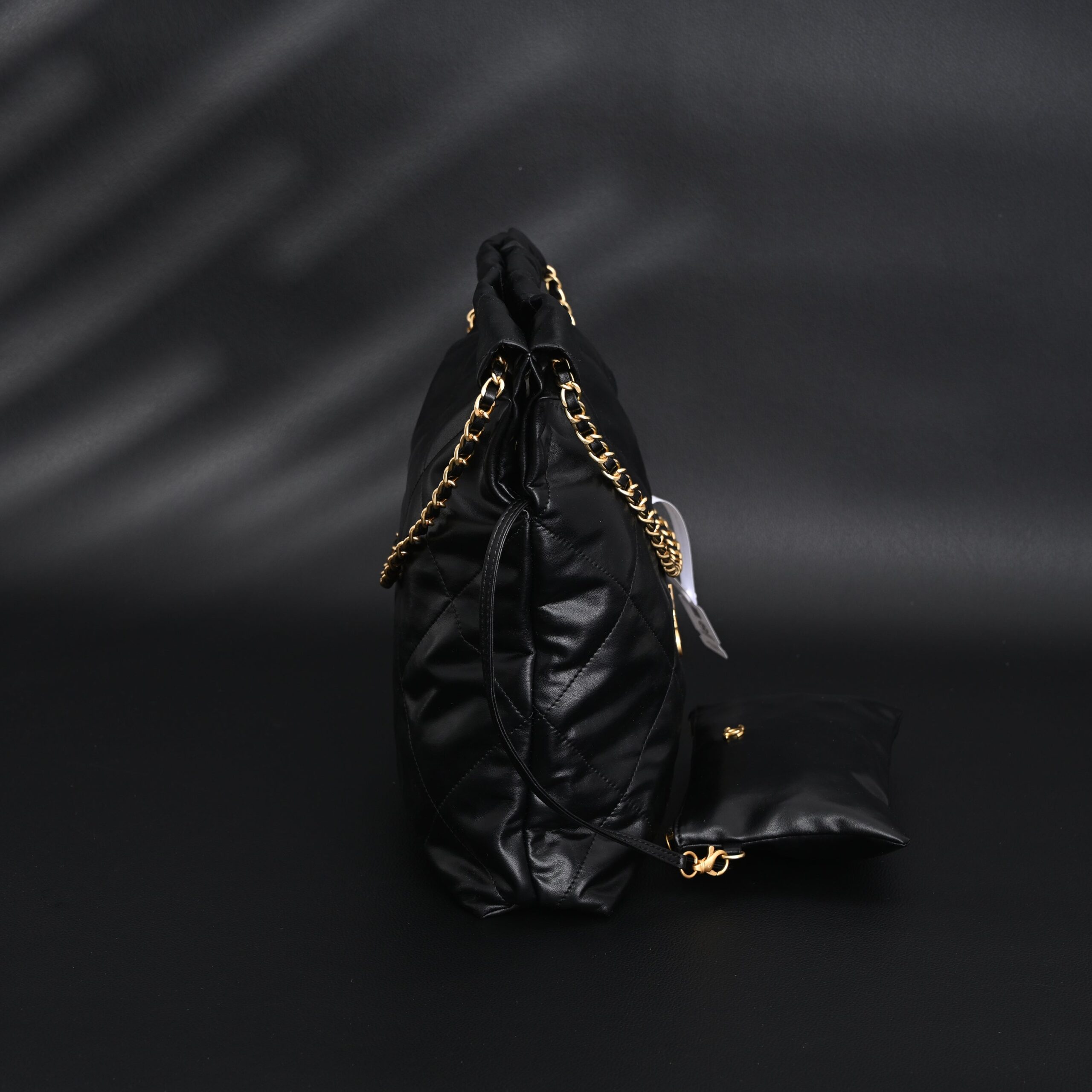 Chanel 19 Flap Bag – Black Quilted Lambskin with Gold & Ruthenium Hardware - Image 4