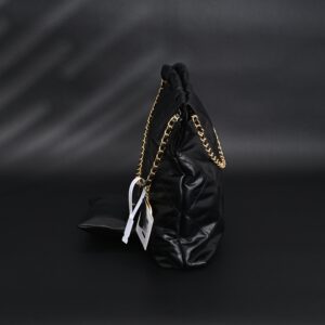 Chanel 19 Flap Bag – Black Quilted Lambskin with Gold & Ruthenium Hardware - Image 6