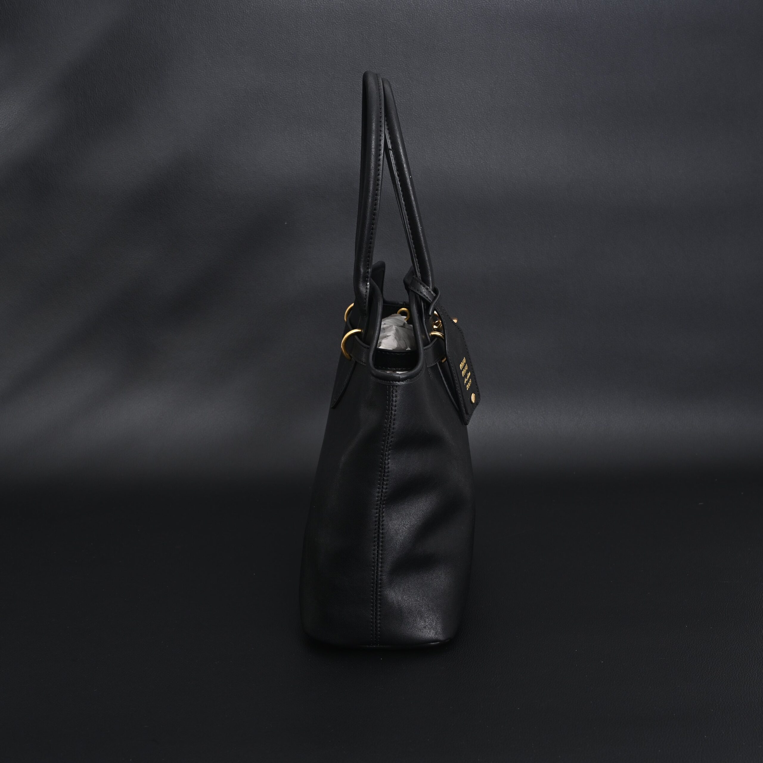Miu Miu Leather Tote Bag – Classic Black - Image 3