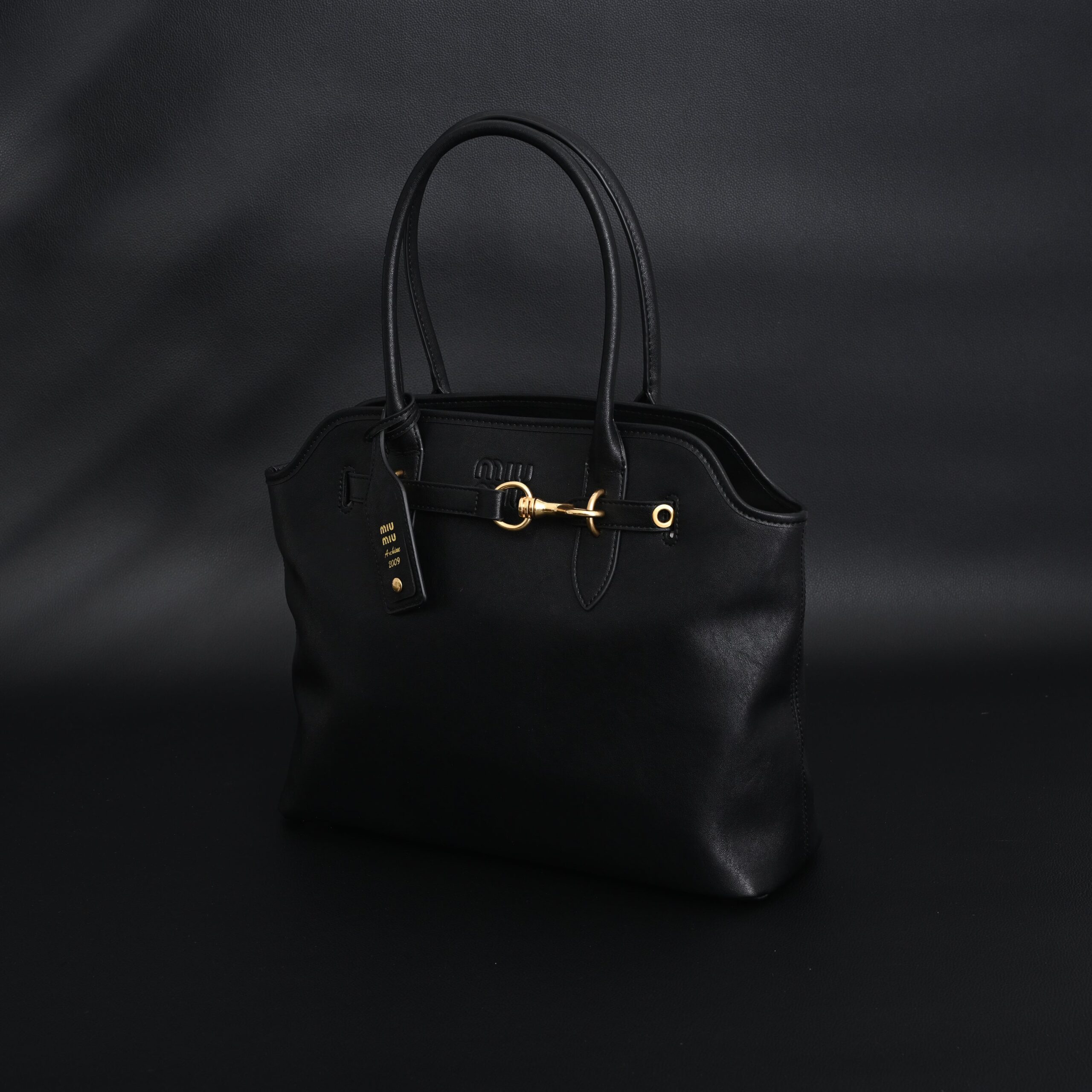 Miu Miu Leather Tote Bag – Classic Black - Image 6