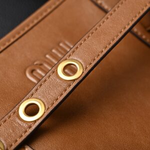 Miu Miu Leather Tote Bag – Elegant Caramel Brown - Image 12