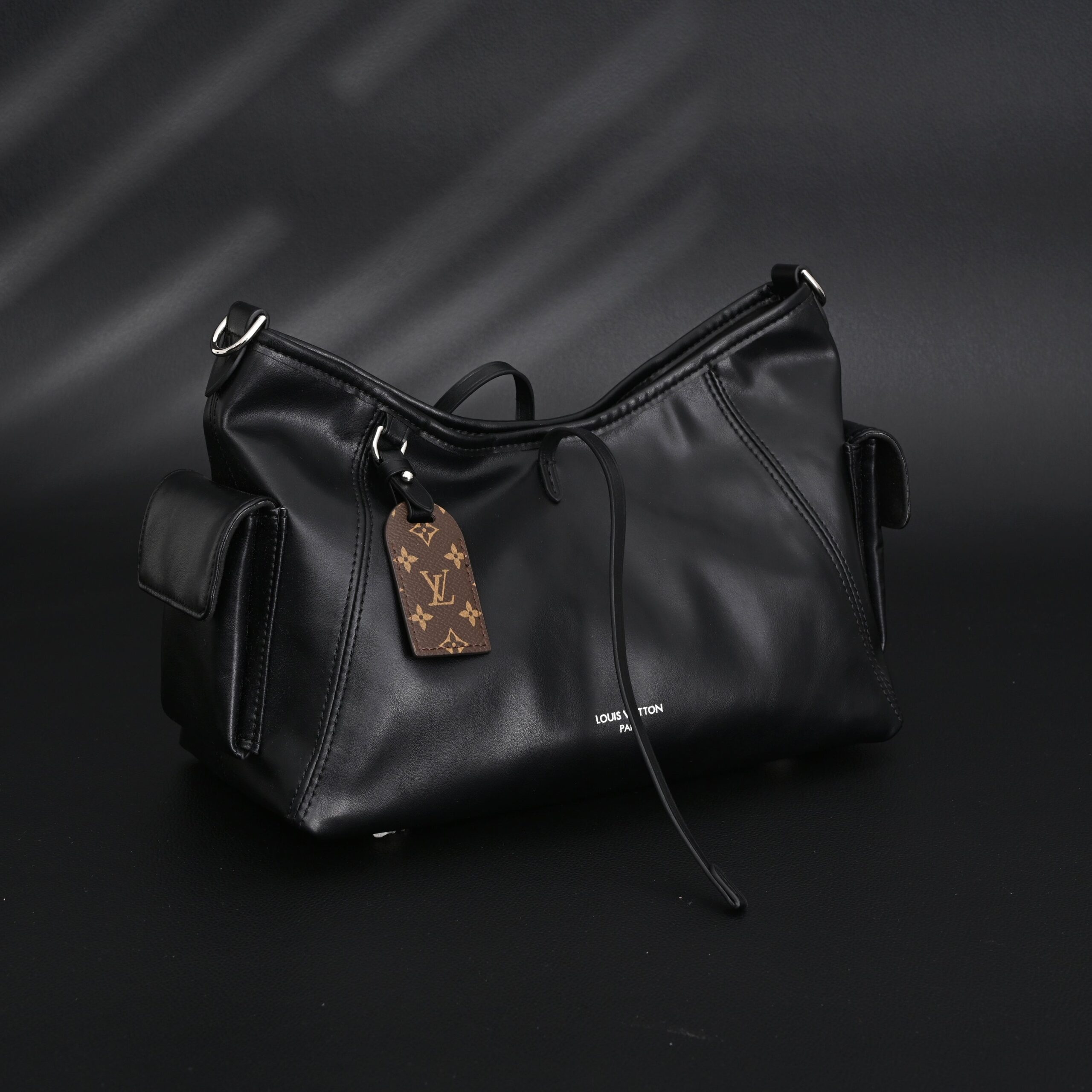 Louis Vuitton Montaigne Black Mahina Leather Shoulder Bag - Image 2