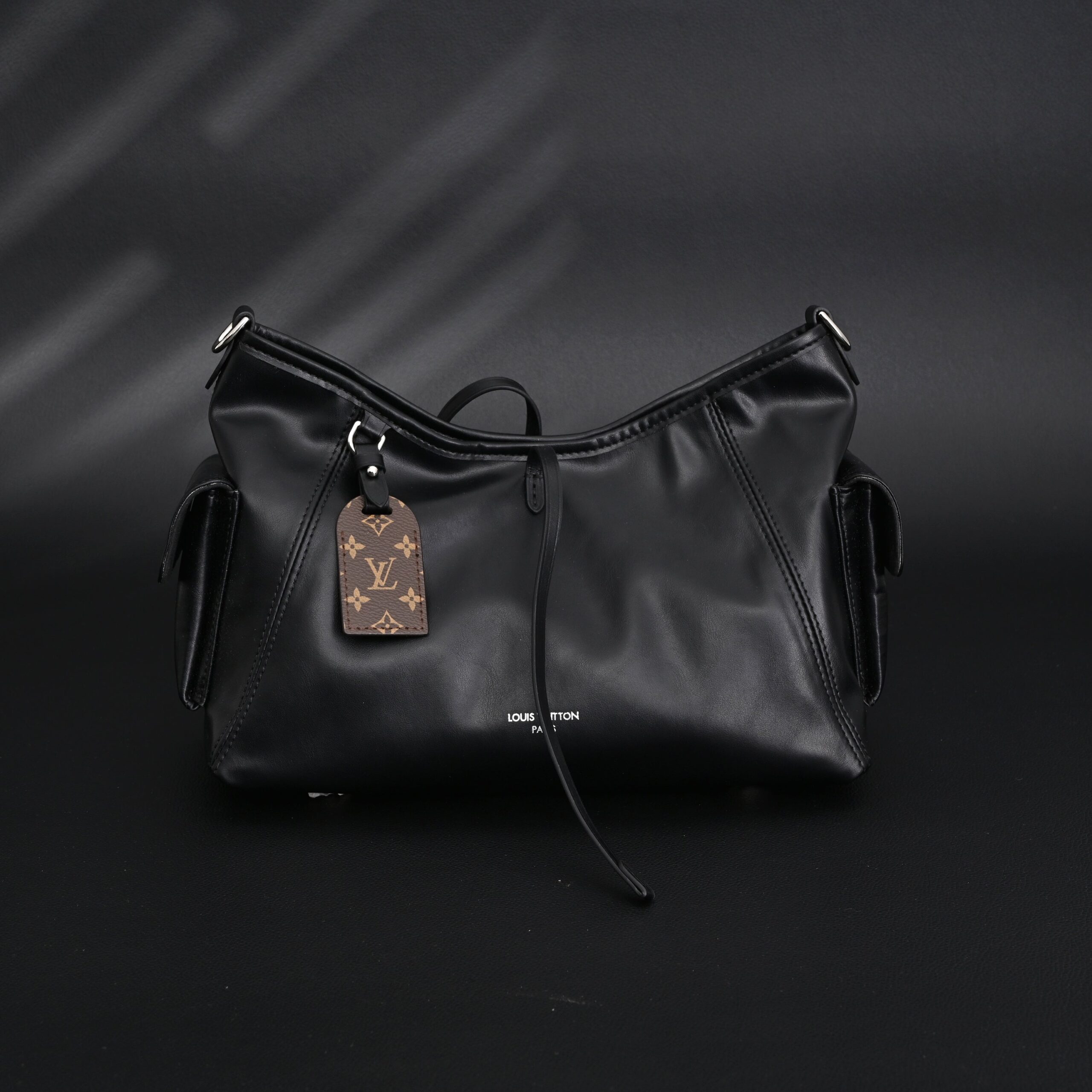 Louis Vuitton Montaigne Black Mahina Leather Shoulder Bag - Image 3