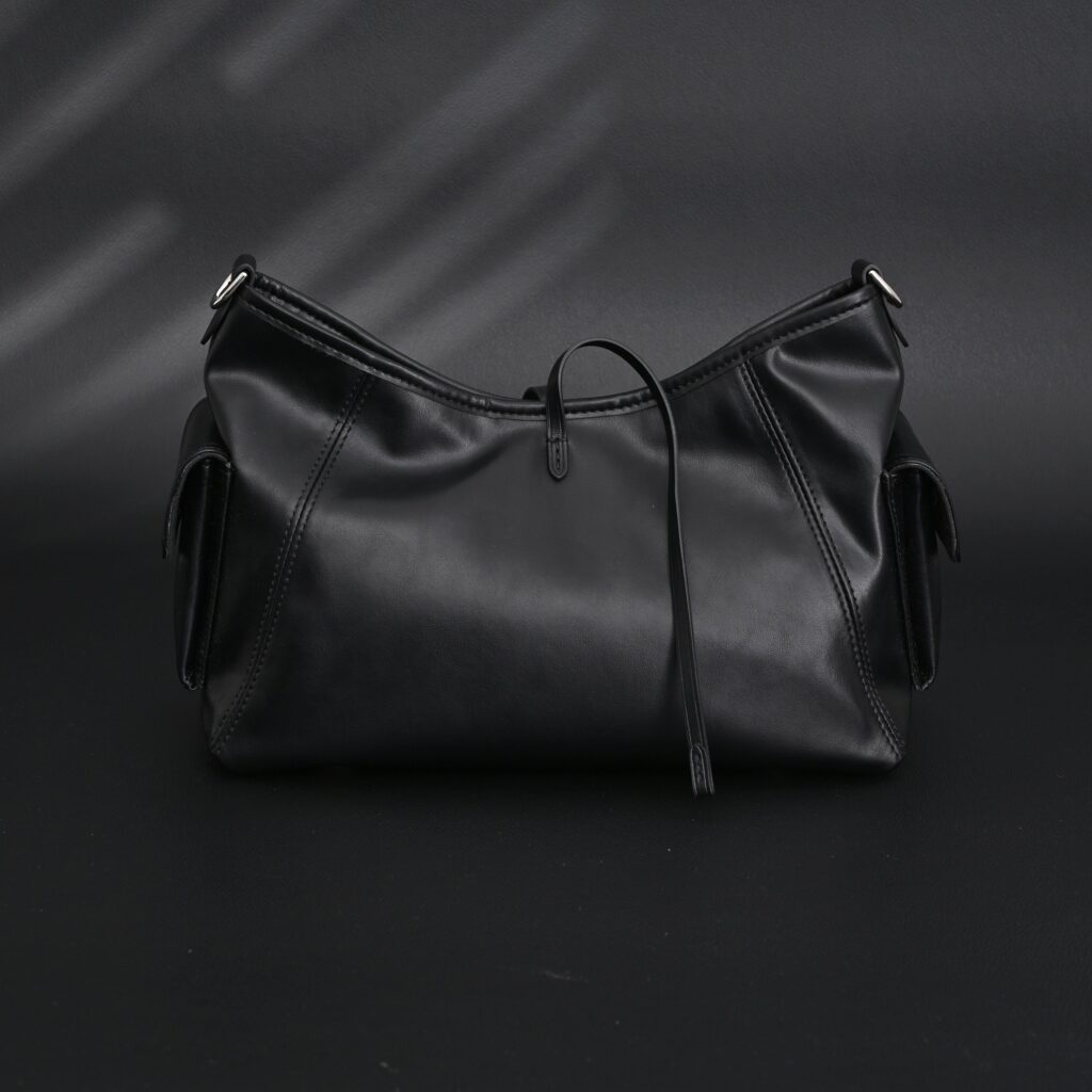 Louis Vuitton Montaigne Black Mahina Leather Shoulder Bag